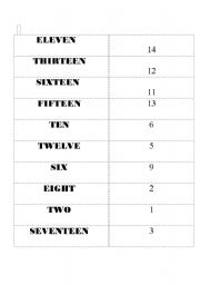 English worksheet: numbers