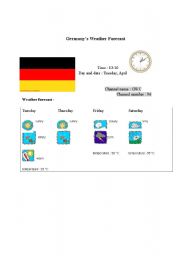 English Worksheet: Germanys weather forecast report (card 6)