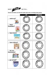 English Worksheet: Telling the time