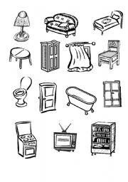 English Worksheet: House Furniture