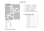English Worksheet: Past Tense - Crossword / Fill in Blanks