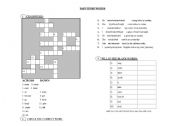 English worksheet: Past Tense - Crossword / Fill in Blanks