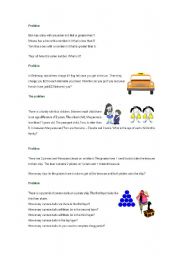 English Worksheet: maths activities