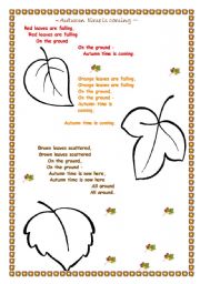 English Worksheet: Autumn. Colouring page.