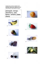 English worksheet: Fruit