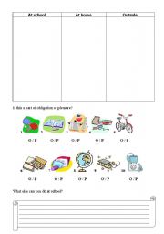 English Worksheet: What can you do at school? part 2