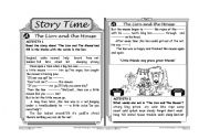 English Worksheet: The lion and the mouse