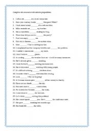 English Worksheet: prepositions