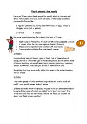 English Worksheet: Food around the world