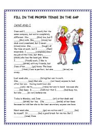 English Worksheet: JANE AND I
