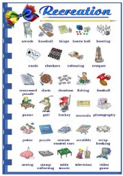 English Worksheet: Recreation