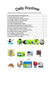 English Worksheet: Daily routines