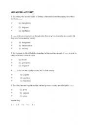 English worksheet: VOCABULARY 