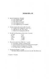 English worksheet: Initial test