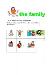 English worksheet: THE FAMILY