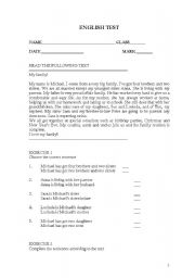 English worksheet: English Test