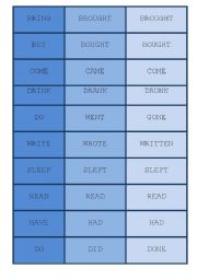 Verbs memory game