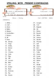 SPELLING  WITH   PRESENT CONTINUOUS