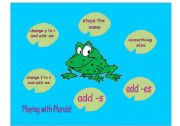 Plurals Pond Game - A game to practice changing singulars to plurals