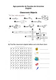 English Worksheet: Classroom objects