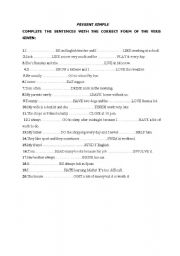 English Worksheet: present simple