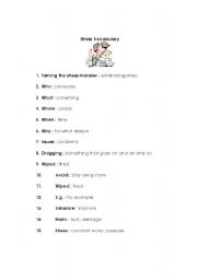 English worksheet: Stress Vocabulary