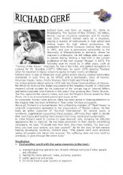 English Worksheet: Richard Gere - Human Rights  - Actor