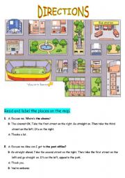 English Worksheet: DIRECTIONS