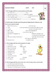 English Worksheet: Elementary test