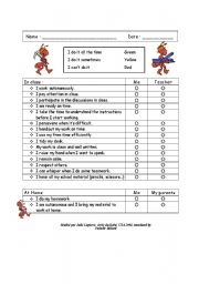 English Worksheet: End of term self evaluation