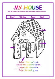 English Worksheet: MY HOUSE