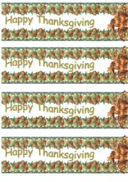 English Worksheet: Thanksgiving - BOOKMARKS