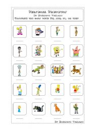 English Worksheet: Personal pronouns - Cartoons