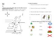 English Worksheet: Test on the British Isles (different parts, nationalities, flags, emblems)