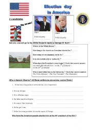 English Worksheet: Election Day in America