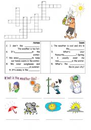 English Worksheet: weather and seasons