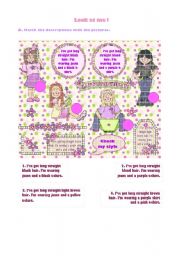 English Worksheet: Girls clothes and hair