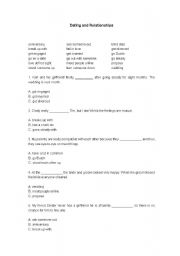 English Worksheet: Dating and Relationships