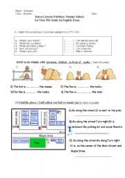 English Worksheet: 2 paged test for little learners :)))