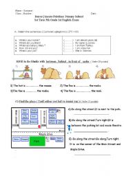 English Worksheet: 2 paged test for little learners :)))