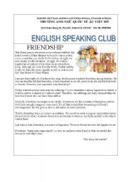 English Worksheet: friendship