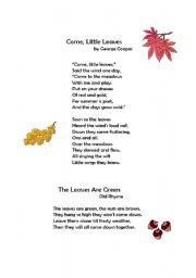 English worksheet: Autumn poem