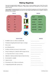 English Worksheet: Making Negatives (Antonyms)