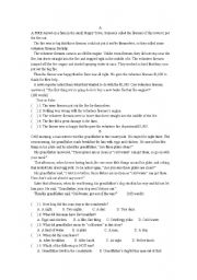 English Worksheet: funny stories  reading comprehension