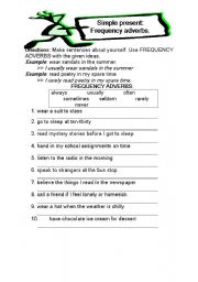 English Worksheet: Frequency adverbs