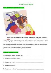 English Worksheet: LUCYS CLOTHES