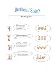 English worksheet: Brothers / Sisters