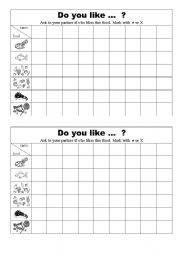 English Worksheet: Do you like...?