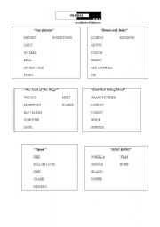 English worksheet: Speaking about films and books