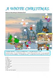 English Worksheet: A WHITE CHRISTMAS